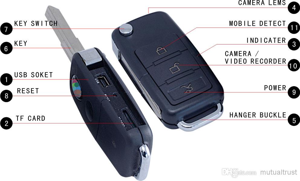 Spy Car Key Camera - HD Sound Quality 