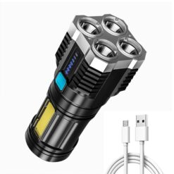 4 in 1 Rechargeable USB Charge Flash Torch Light