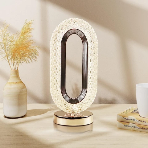 Luxury Crystal Oval LED Table Lamp with Touch Sensor 3